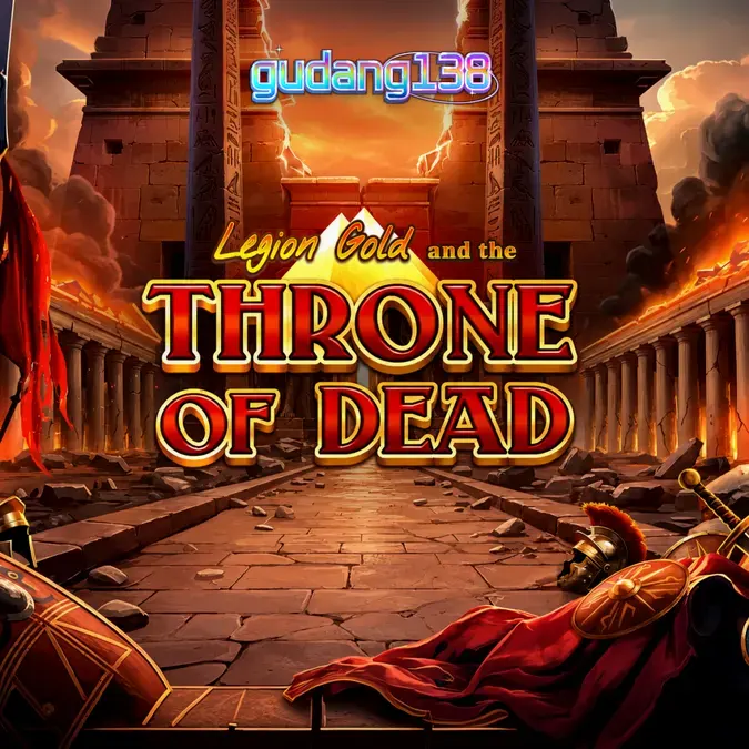 Tampilan visual slot Legion Gold and the Throne of Dead dengan nuansa emas dan kuil kuno.